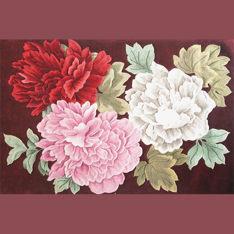 Luxurious Floral Pattern Rug Multi-Color Modern Indoor Carpet Polyester Anti-Slip Backing Carpet for Home Decor
