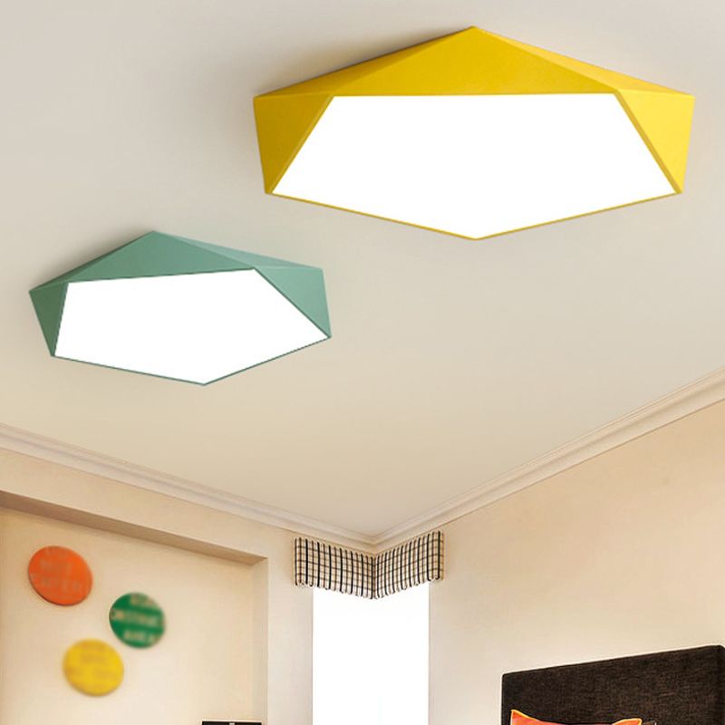 Modern Style Geometry Shape Ceiling Lamp Metal 1 Light Ceiling Lighting for Dining Room