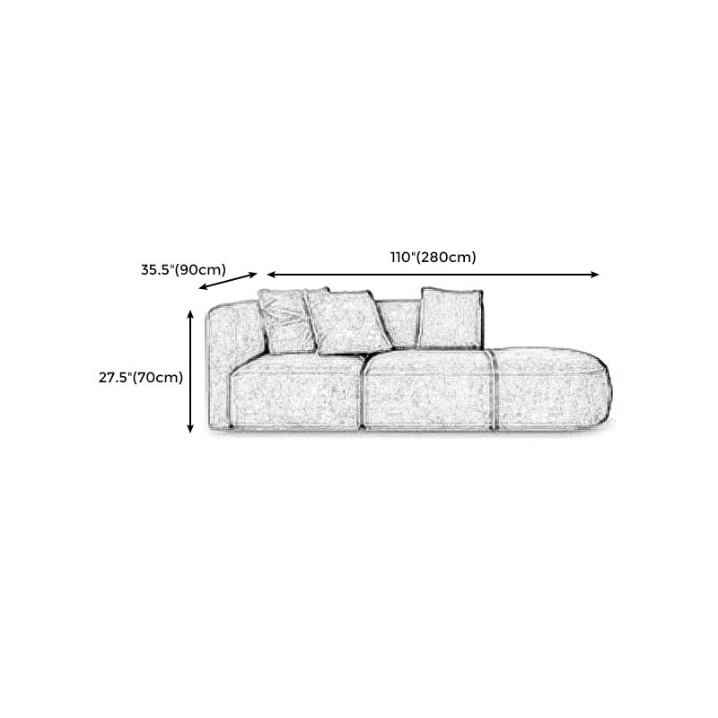Velvet One Arm Sectional Sofa 27.56"High Tight Back Sofa for Living Room