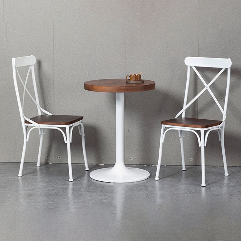 Chaise latérale en métal pour café industriel, chaise pliante à dossier croisé noir