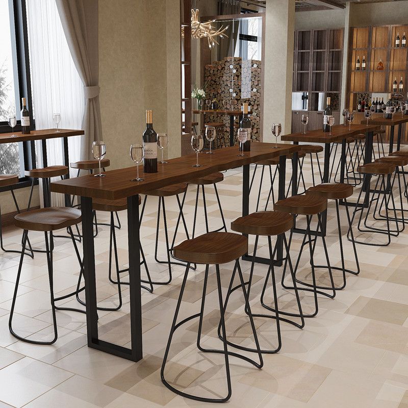 Glam Wood Pub Dining Set 1/2/5/7/9 Pieces Shop Bar Pub Table Set in Brown