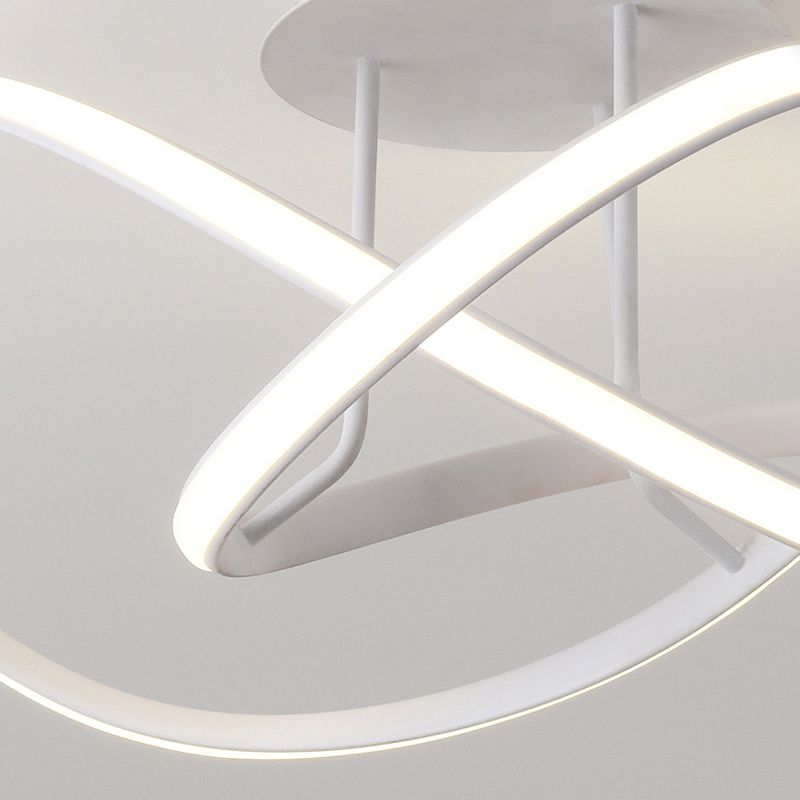 19.5 "/23.5" W Twist Plafond Gemonteerde Armatuur Moderne Acryl LED Wit/Koffie Semi Flush Mount Verlichting in Warm/Wit Licht