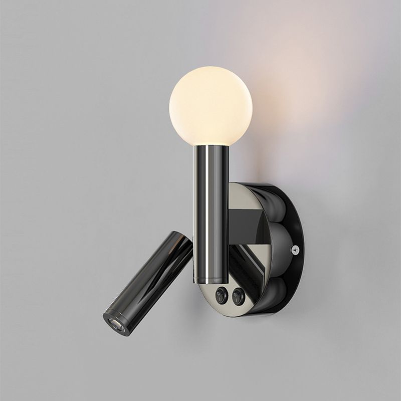 Cylinder Sconce Lights Simplicity Metal 2 Lights Wall Mounted Lights in Black