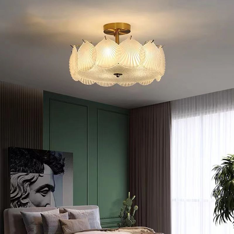 Glass Flush Mount Light Modern Minimalist Lush Mount Ceiling Light for Living Room