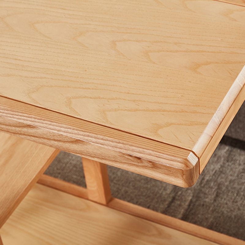 Modern Solid Wood End Table Rectangular Corner Table for Living Room