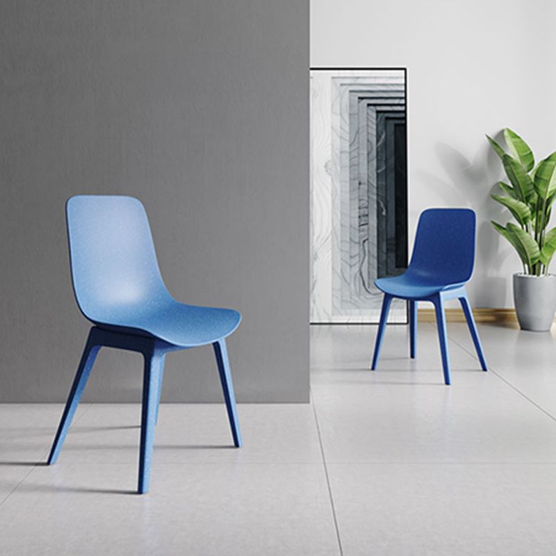 Silla escandinava sin brazos con respaldo sólido, sillas laterales de comedor de plástico