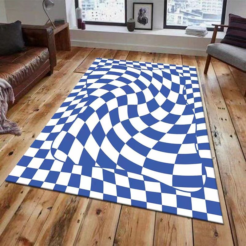 Leichter lila unregelmäßiger Check Teppich Polyester Moderner Teppich Waschbar Teppich für Wohnkultur