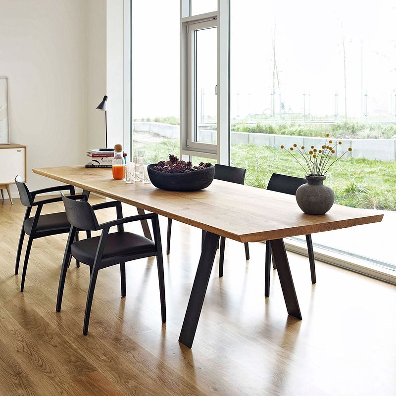 Metall Industrial Rechteck Esstisch Massiv Holz Tisch mit 4 Beinen