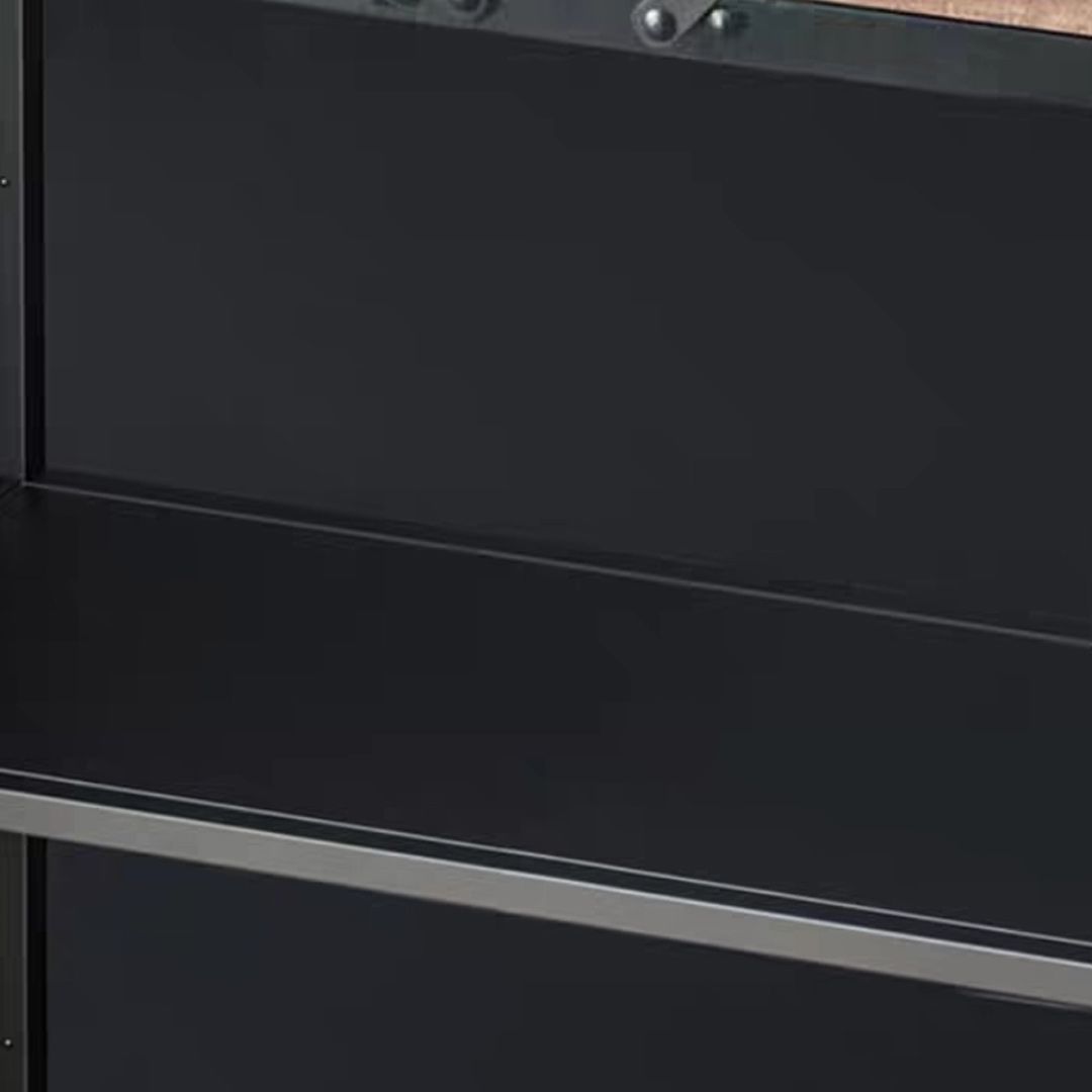 Industrial Accent Cabinet with Wooden Top and Metal Legs and 2 Doors