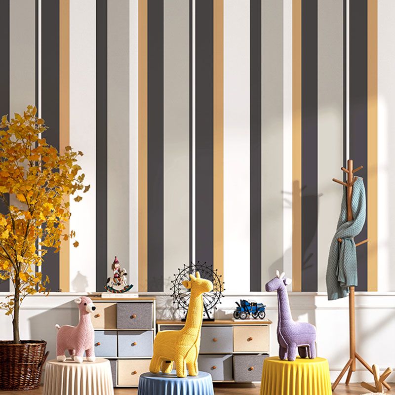 Brede verticale streep wandbekleding voor huisdecoratie in neutrale kleuren, 33'L x 20,5"W