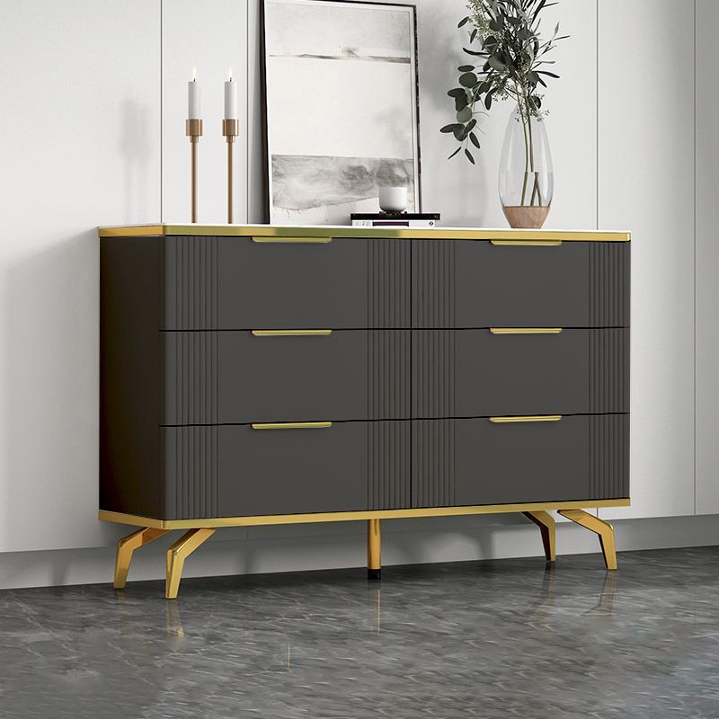 Living Room Storage Chest Dresser Glam Style Storage Chest with Drawers