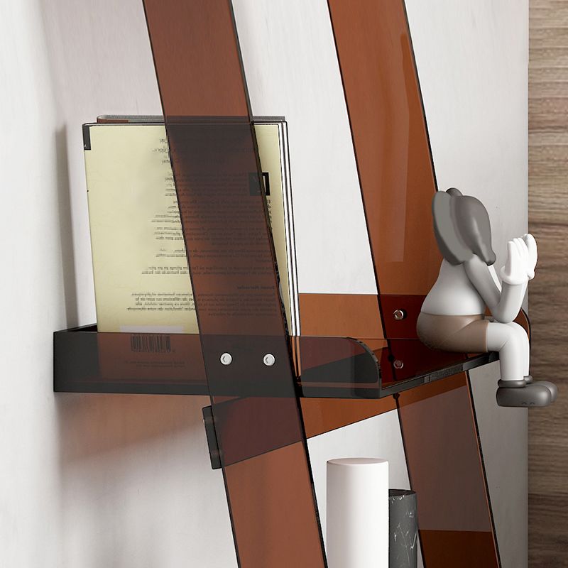 Ladder Open Back Standard Bookshelf Modern Style Acrylic Bookcase