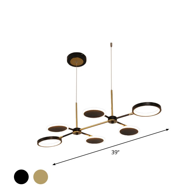 Lampadina retrò 6 lampada da soffitto rotondo nero/oro con tonalità metallica in luce calda/bianca