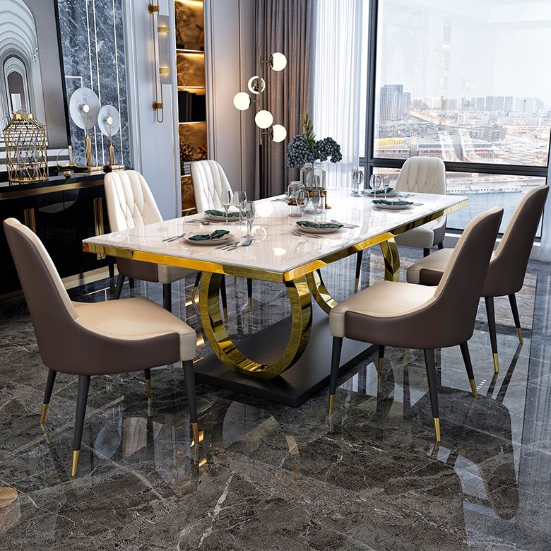 Rechthoekige schrompeuken Luxuretafel vaste tafel met marmeren bovenkant