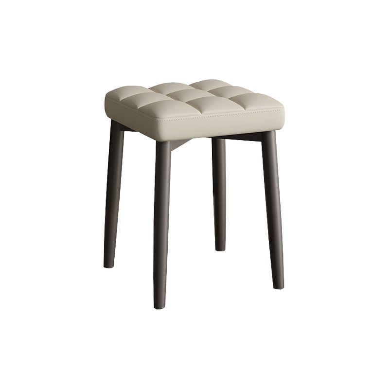 Solid Color Leather Standard Stool Modern Simple Square Stool