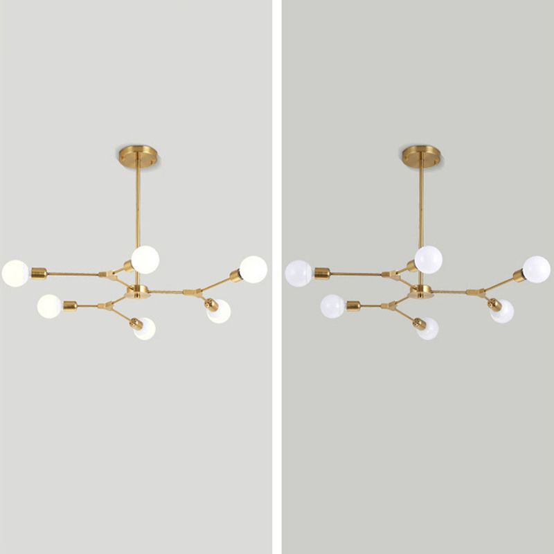 Nordic Minimalist Chandelier Light Multi Lights Branches Arbre Branches Éclairage Bulbe Pendant pour la salle à manger de chambre