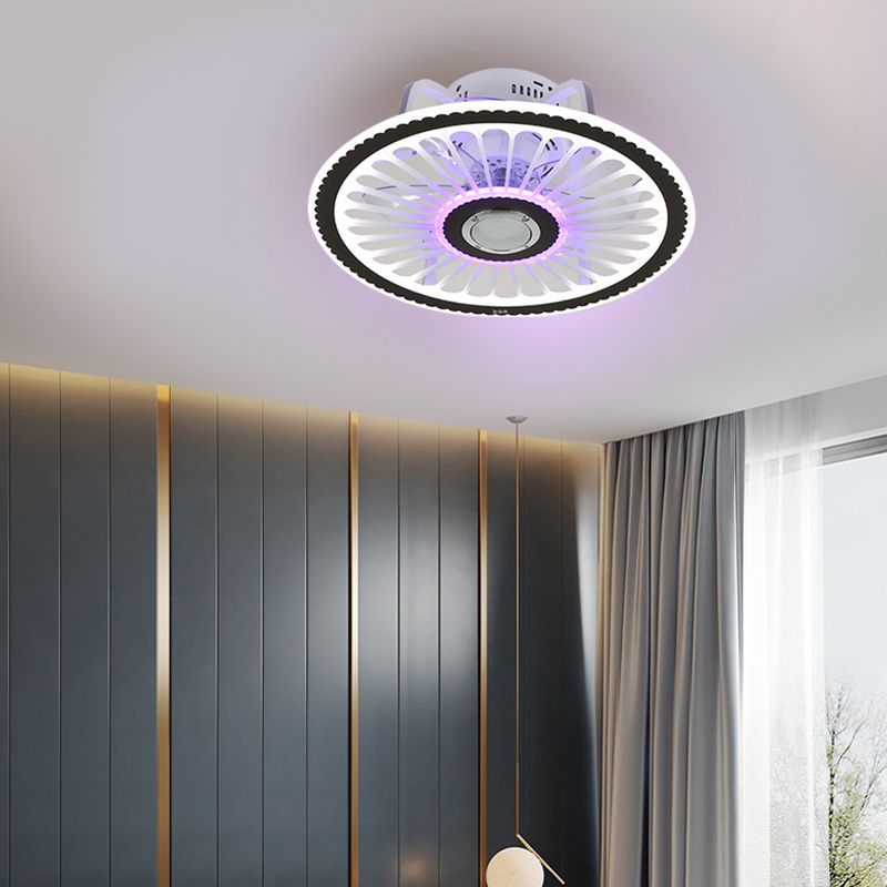 Light Acrilico della ventola per altoparlanti Bluetooth rotondo minimalista della camera da letto acrilico semifulò lampada montata