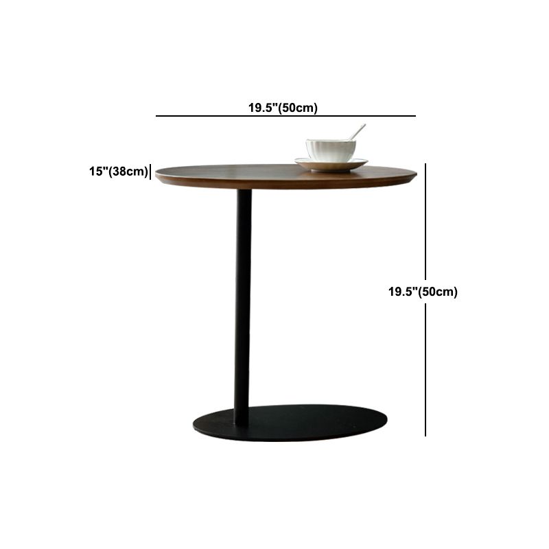 Contemporary Style Side End Table Metal Pedestal Sofa Side Accent Table
