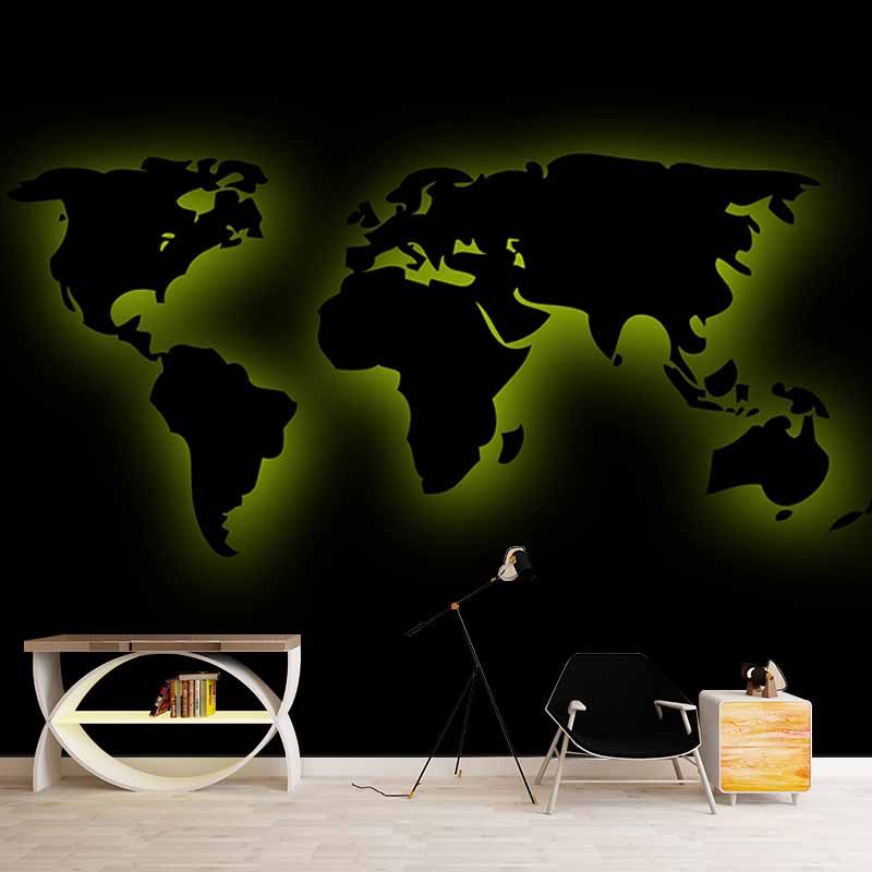 Modern Style Wall Mural Wallpaper Map Sitting Room Wall Mural