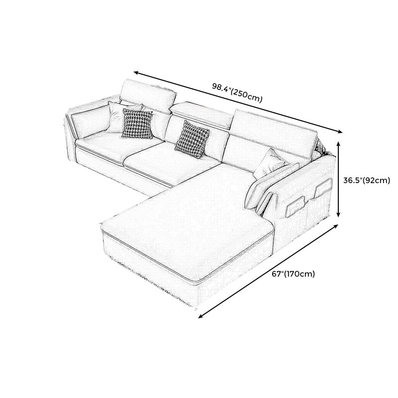 Braccio svasato in fico resistente alle macchie con cuscini posteriori