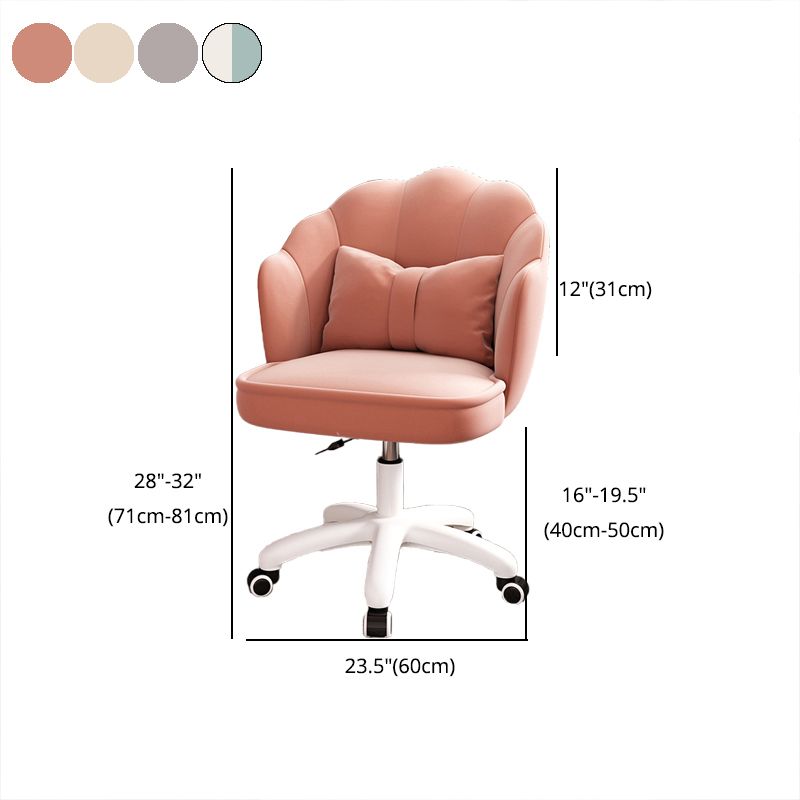 Faux Leather Desk Chair Contemporary Pillow Included Office Chair with Wheels