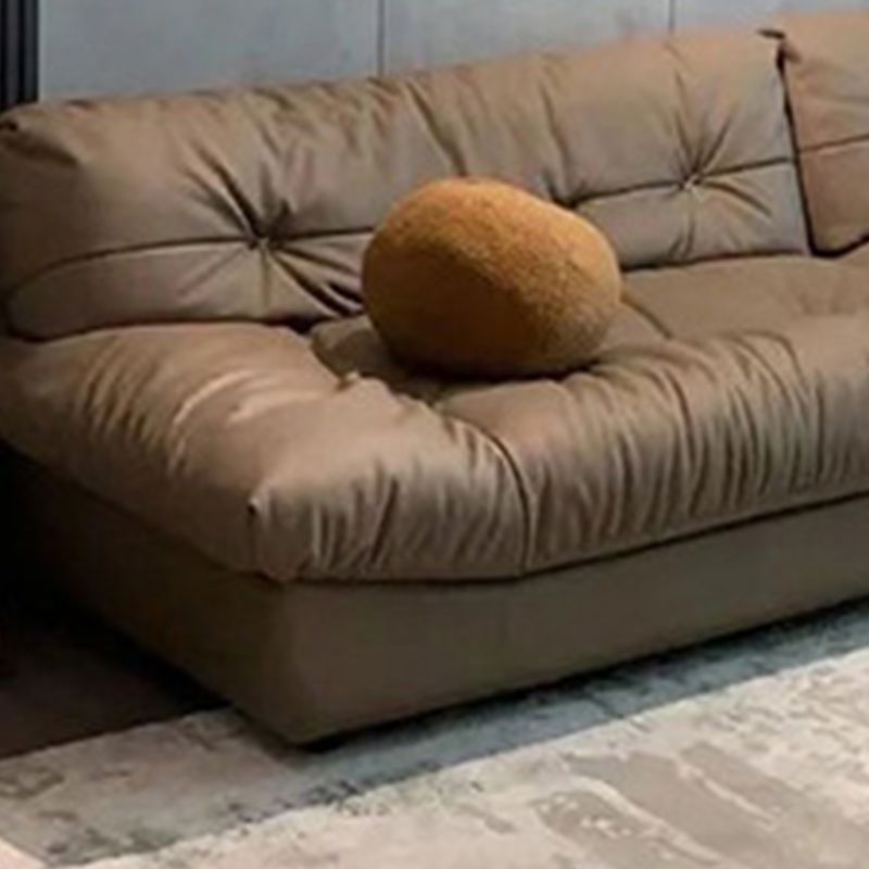 Contemporary Armless Settee Tufted Split-Back Living Room Sofa