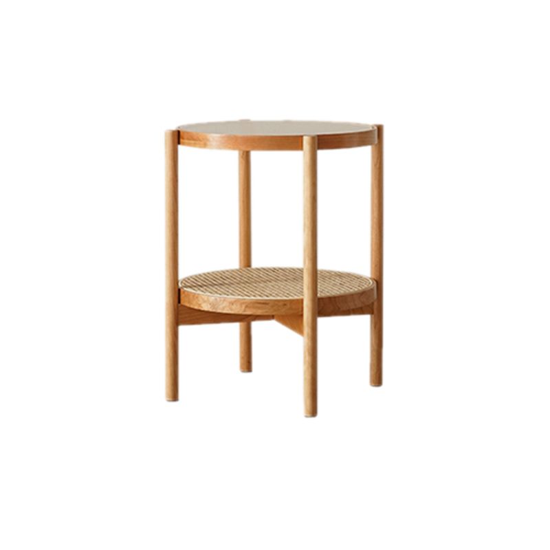 Tropical Cocktail Table Storage Round Glass Coffee Cocktail Table