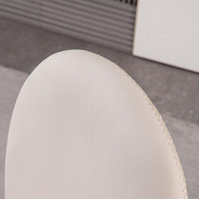 Minimalist Style Solid Back Armless Dining Chairs Leather Dining Chairs for Home