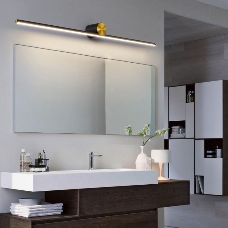 Lampada a parete a LED lineare in alluminio nella moderna semplicità di rame da parete interno con tonalità silicone