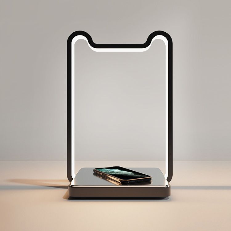 Linear 1 Light Nightstand Lamp Contemporary Metal Night Table Lamps for Bedroom