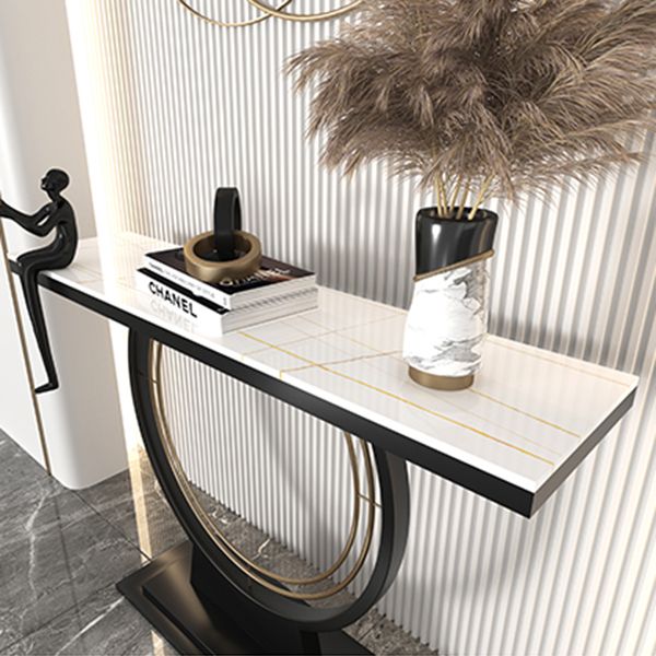 Contemporary Stone Console Sofa Table Rectangle End Table for Hall