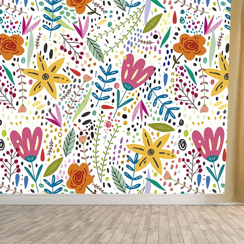 Horizontal Illustration Tropical Plant Mural Eco-friendly Wallpaper Home Decor