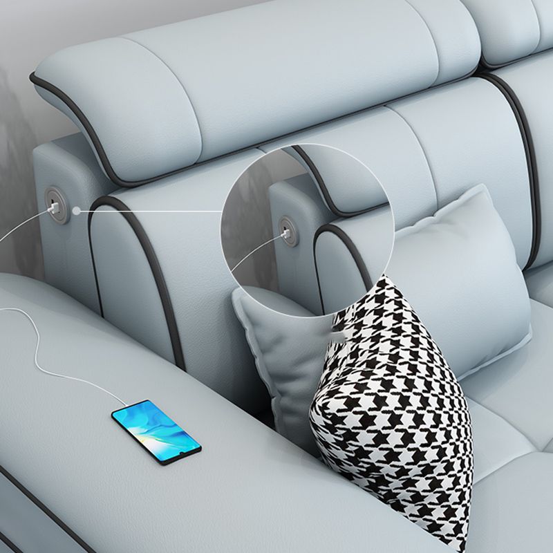 Pillowed Back Cushions Cotton Blend /Faux Leather Furniture Sectionals