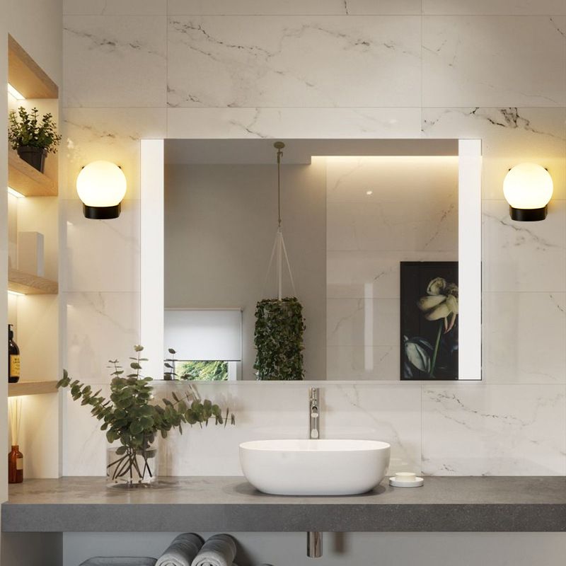 Kugelwandbeleuchtung moderner Milch weiß weißes Glas 1 leichte Leuchtenlampe für Outdoor