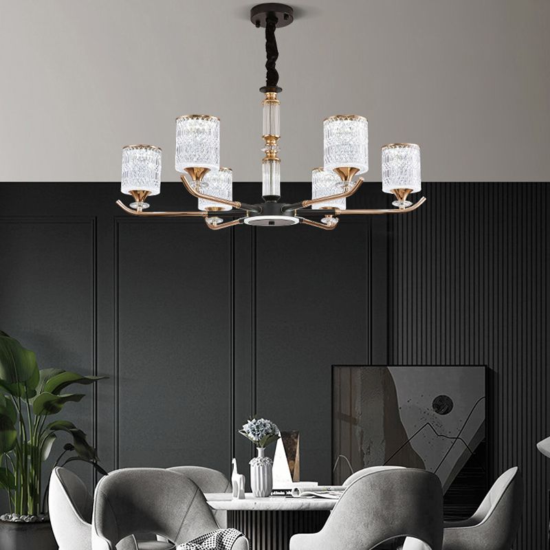 Cylinder Chandelier Light Fixture Vintage Acrylic Pendant Lighting for Restaurant