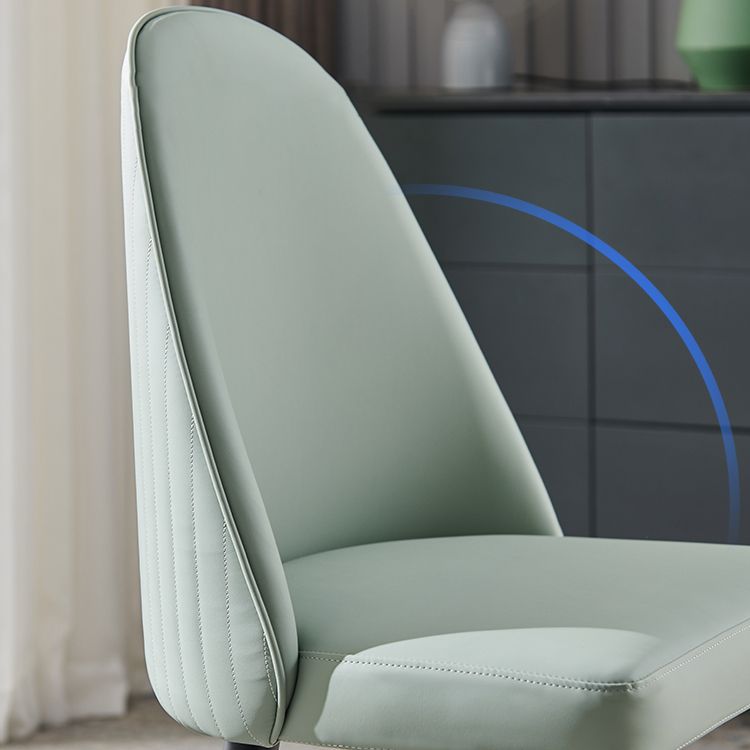 Chaise de salle à manger en cuir de Style Glam nordique, chaise Parsons avec pieds en bois pour la cuisine