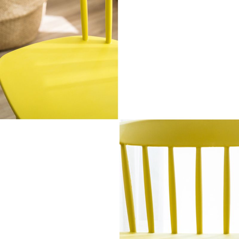 Scandinavian Style Plastic Dining Armless Chair Windsor Back Side Chair for Home Use