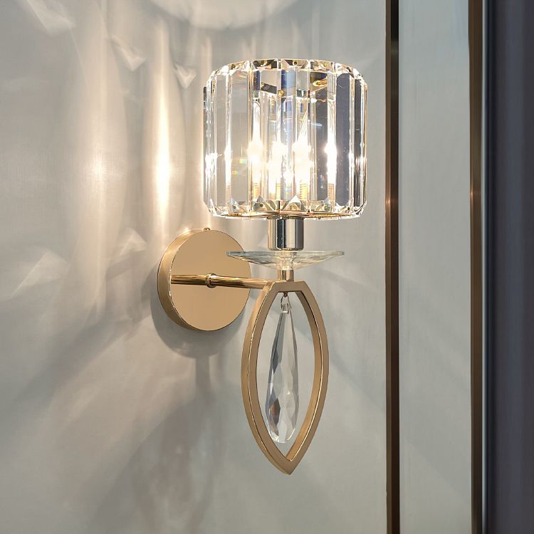 Lumo Postmoderno di sconde di cristallo oro per camera da letto