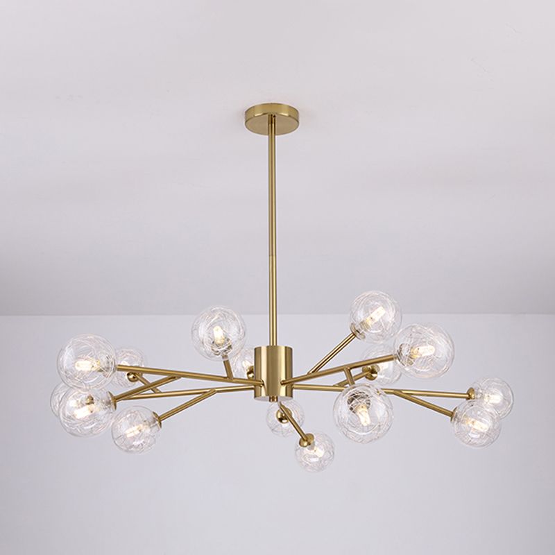 Modern Chandelier Light Fixtures Multi-Head Suspension Pendant Lamp with Glass Shade