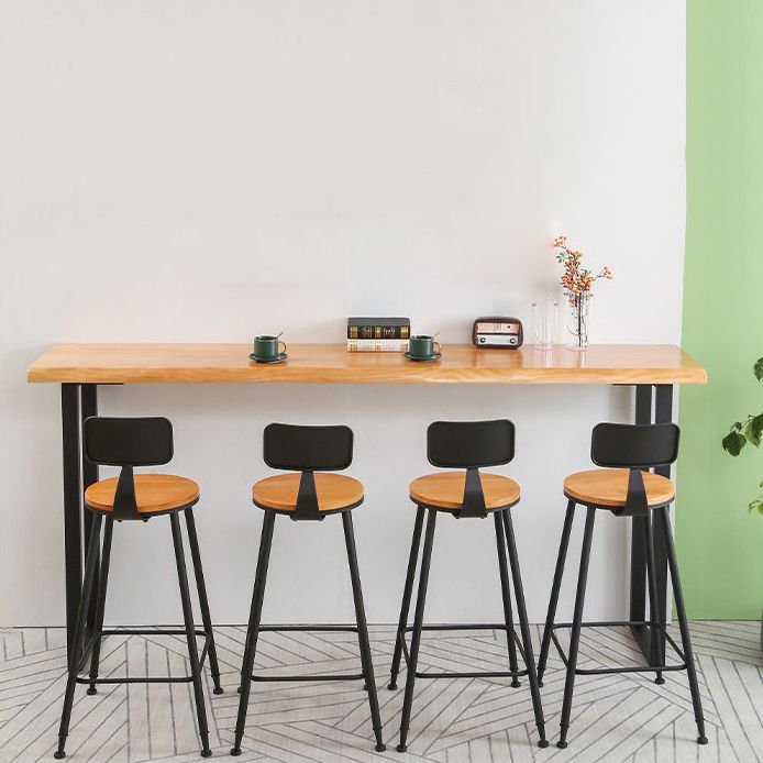 Modern 1/4/5 Pieces Wood Bar Table Set Rectangle Bar Table with High Stools for Kitchen