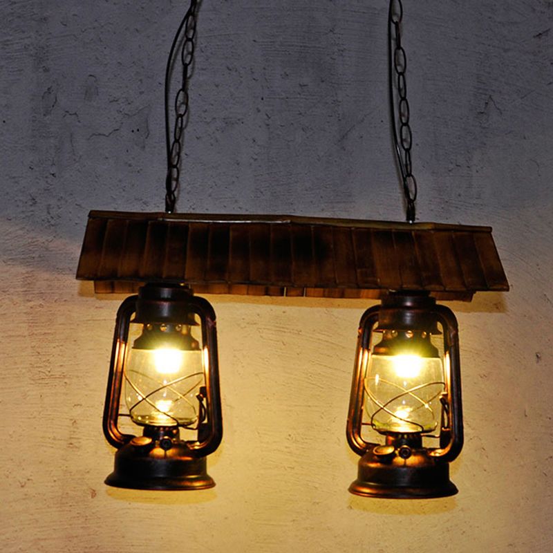 Kerosene Lamp Island Lighting Metallic Retro Industrial Style Pendant Lighting Fixtures for Restaurant