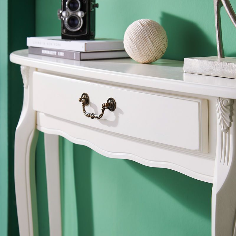 Mid-Century Modern Console Table with 1 Drawer and 4 Wooden Legs