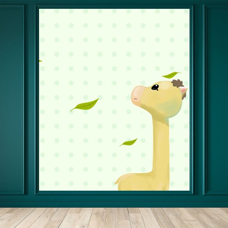 Tiertapete im Kinderstil für Babyzimmer, personalisierte Wanddekoration in hellen Farben