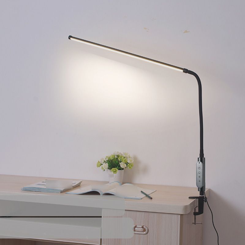 Modern Style Linear Nightstand Lamp Metal 1 Light Table Light for Study