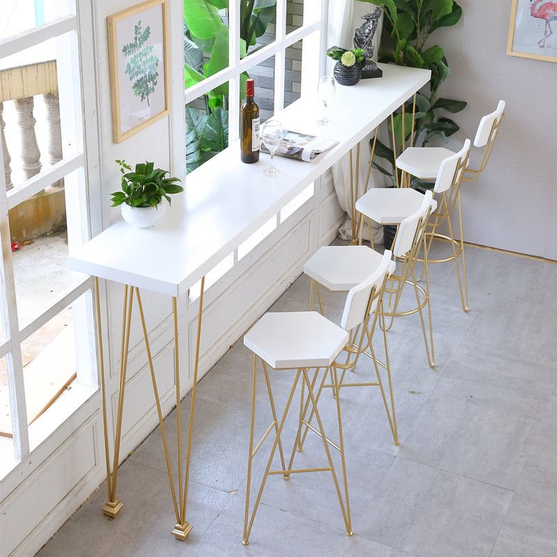 1/3/5 Piece Solid Wood Bar Table Set Matte Finish Home Bar Stool and Table Set