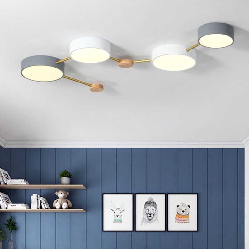Nordic LED Flush Mount Big Dipper Shaped Bedroom Ceiling Light
