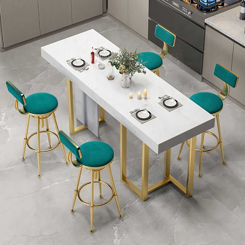 Marble Double pedestal Hall/Pub Table Contemporary Living Room Bistro Bar Height Table