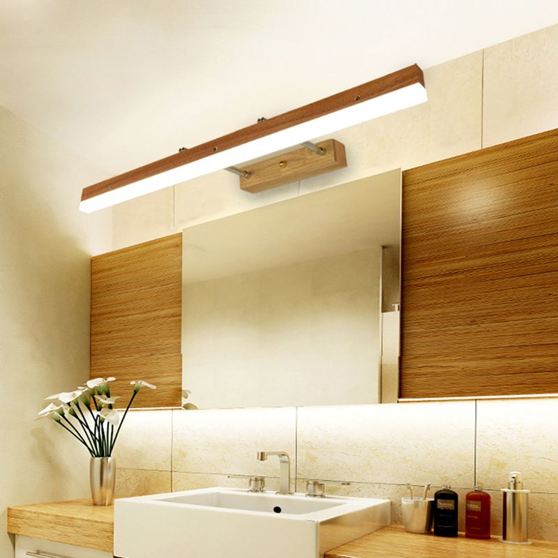 Rectangle Wall Light Fixture Simplicity Style Wood LED Beige Wall Mount Light Fixture
