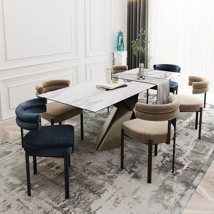 Modern Armless Dining Chairs Home Kitchen Velvet Side Chairs