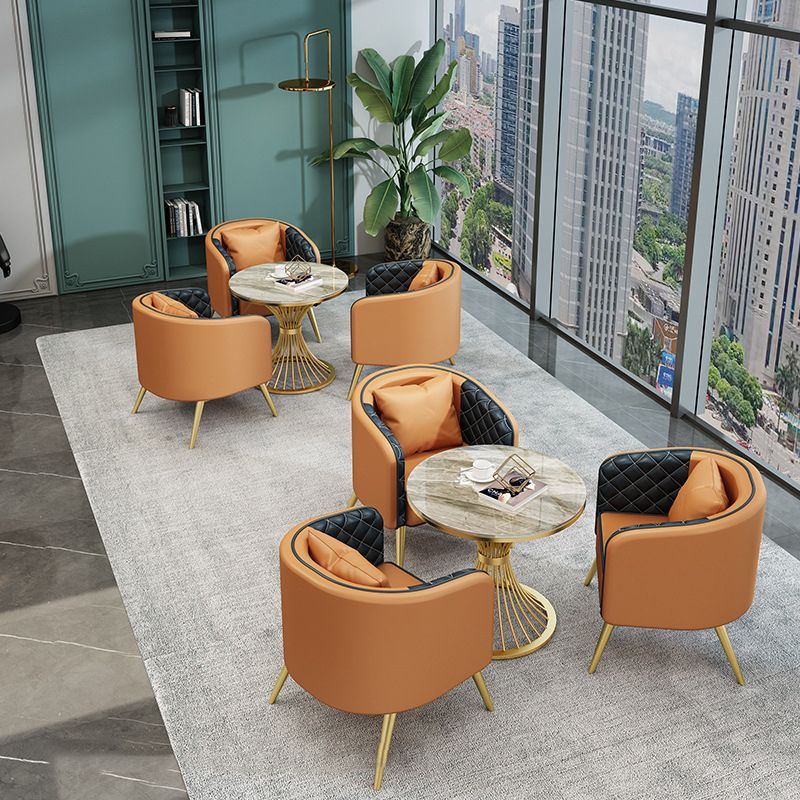 Modern Style Sintered Stone Dining Set Round 1/2/3/4/5 Pieces Dining Set for Home Use